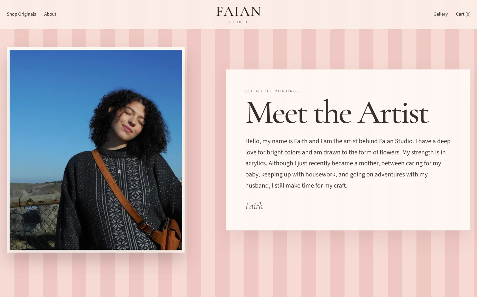 FAIAN Studio Meet the Artist section