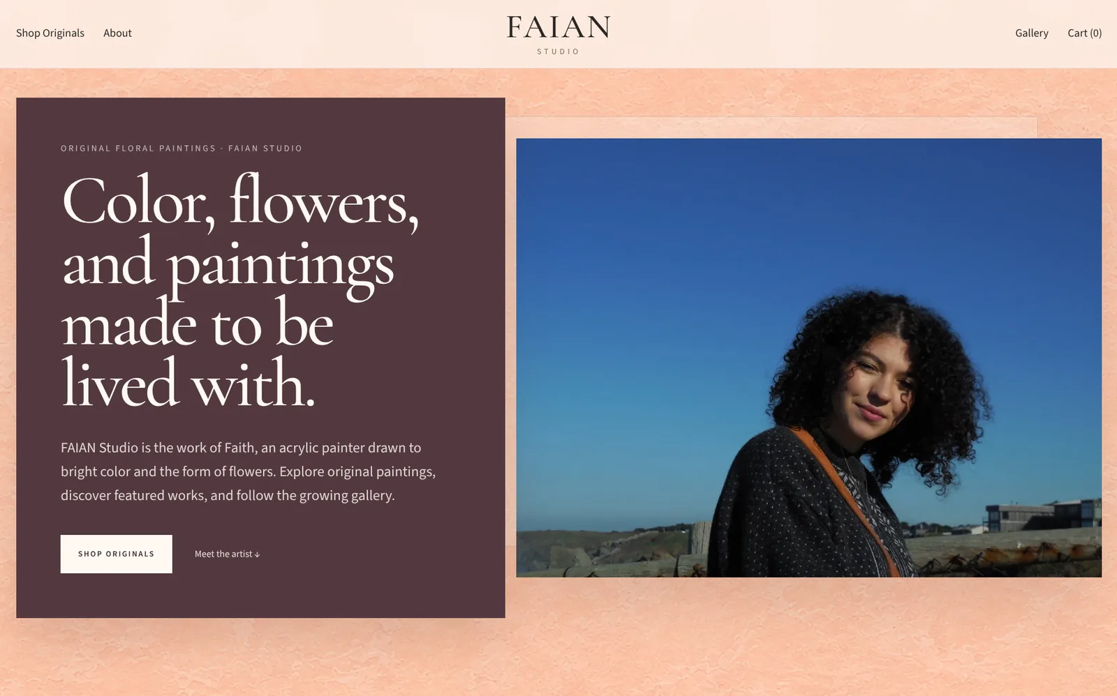 FAIAN Studio website homepage on desktop
